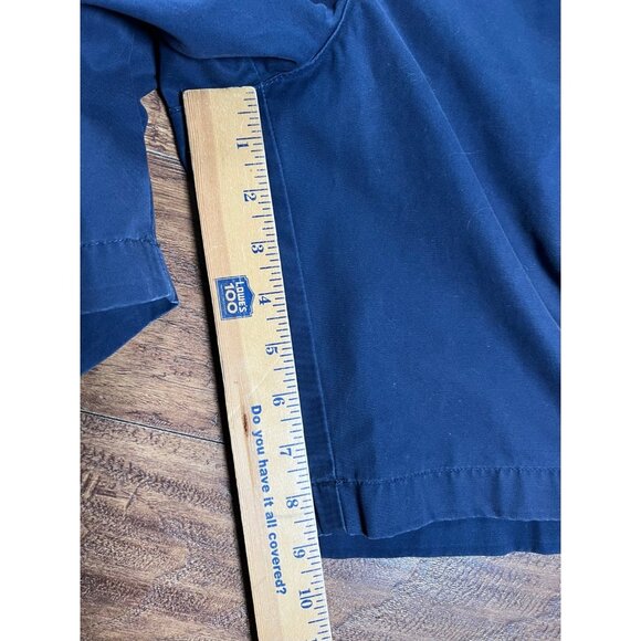 Greg Norman Mens Shorts 40 Navy Blue Flat Front- 100% Cotton - Picture 6 of 6